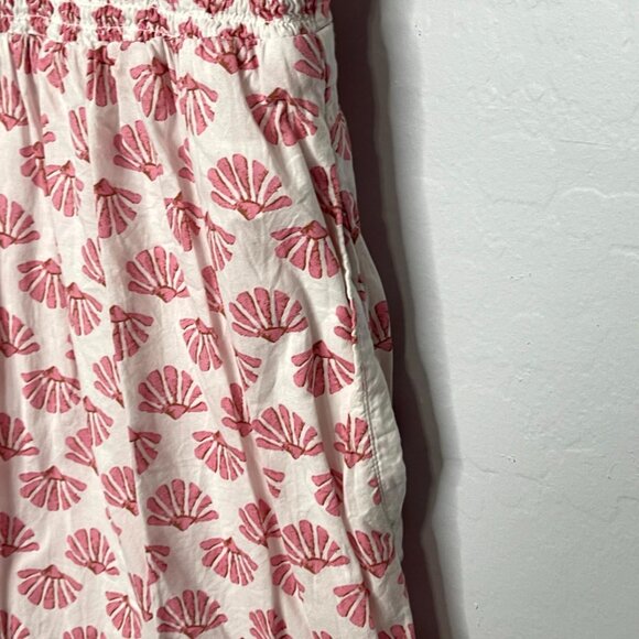 J. Crew Orange Ruffle Sun Shell Print Dress Size XL - Picture 8 of 9